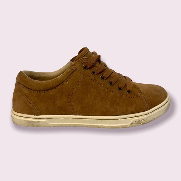 Authentic UGG Women’s Karine Lace-Up Suede Sneakers Chestnut Brown size 6 - Picture 2 of 8